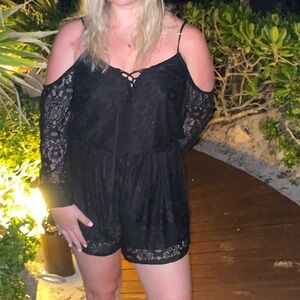 Elegant Black Lace Romper